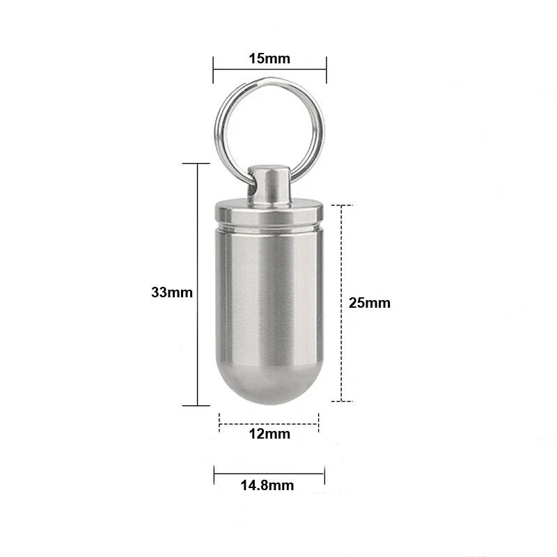 Mini Titanium Waterproof Box Sealed Storage Tank Outdoor Pill Container EDC 07FC0E-D4 - KOEEK