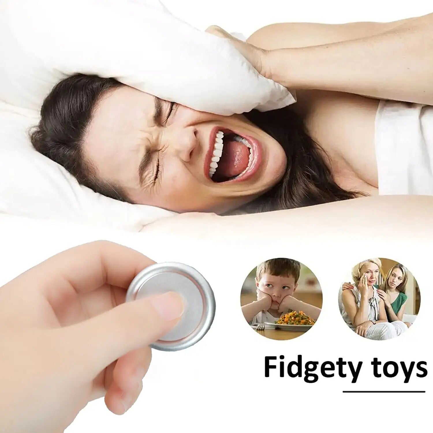 Fidget Slider EDC Coin  Fidget Clicker Haptic Coin Office Fidget Toy for Adults 07FC0E-D4 - KOEEK