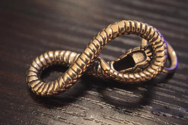 Solid Brass Vintage Snake Wallet Waist Buckle Clip Key Chain EDC Keyring Holder 07FC0E-D4 - KOEEK
