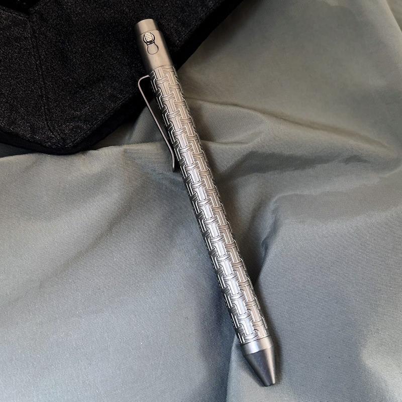 EDC Titanium Alloy Pocket Ballpoint Pen Signature Writing Pen Business Office 07FC0E-D4 - KOEEK