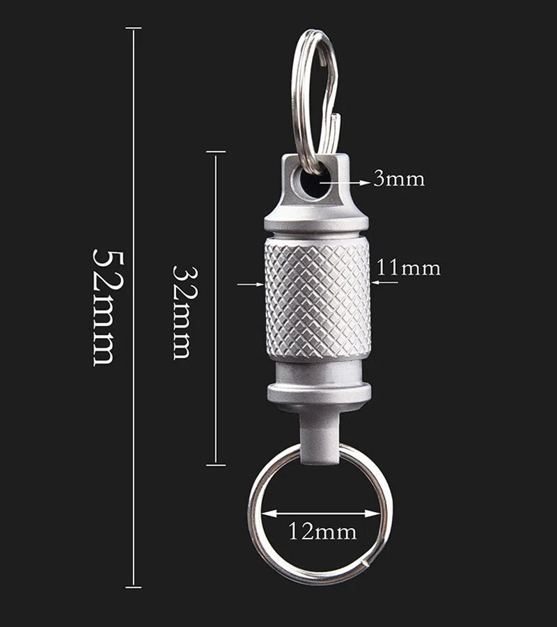 Titanium Alloy Insert Buckle Gimbal Ring Portable Double Keychain PendantEDC EDC - KOEEK