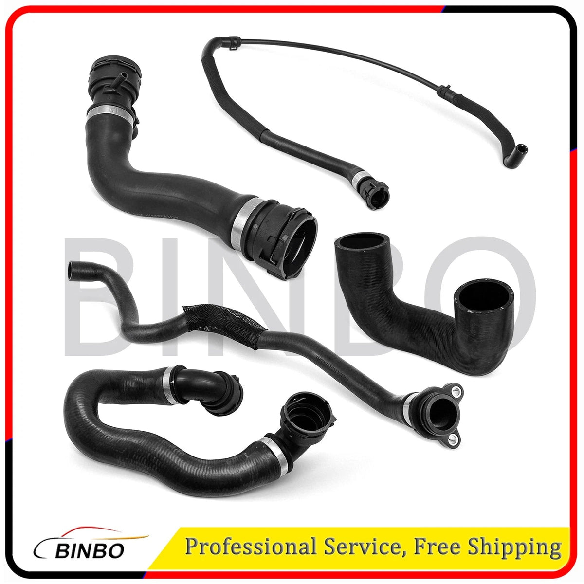 5pcs Radiator Coolant Hose Kit for BMW E82 E90 E92 135i 335i xDrive Z4 N54 N55 07FC0E-D4 - KOEEK