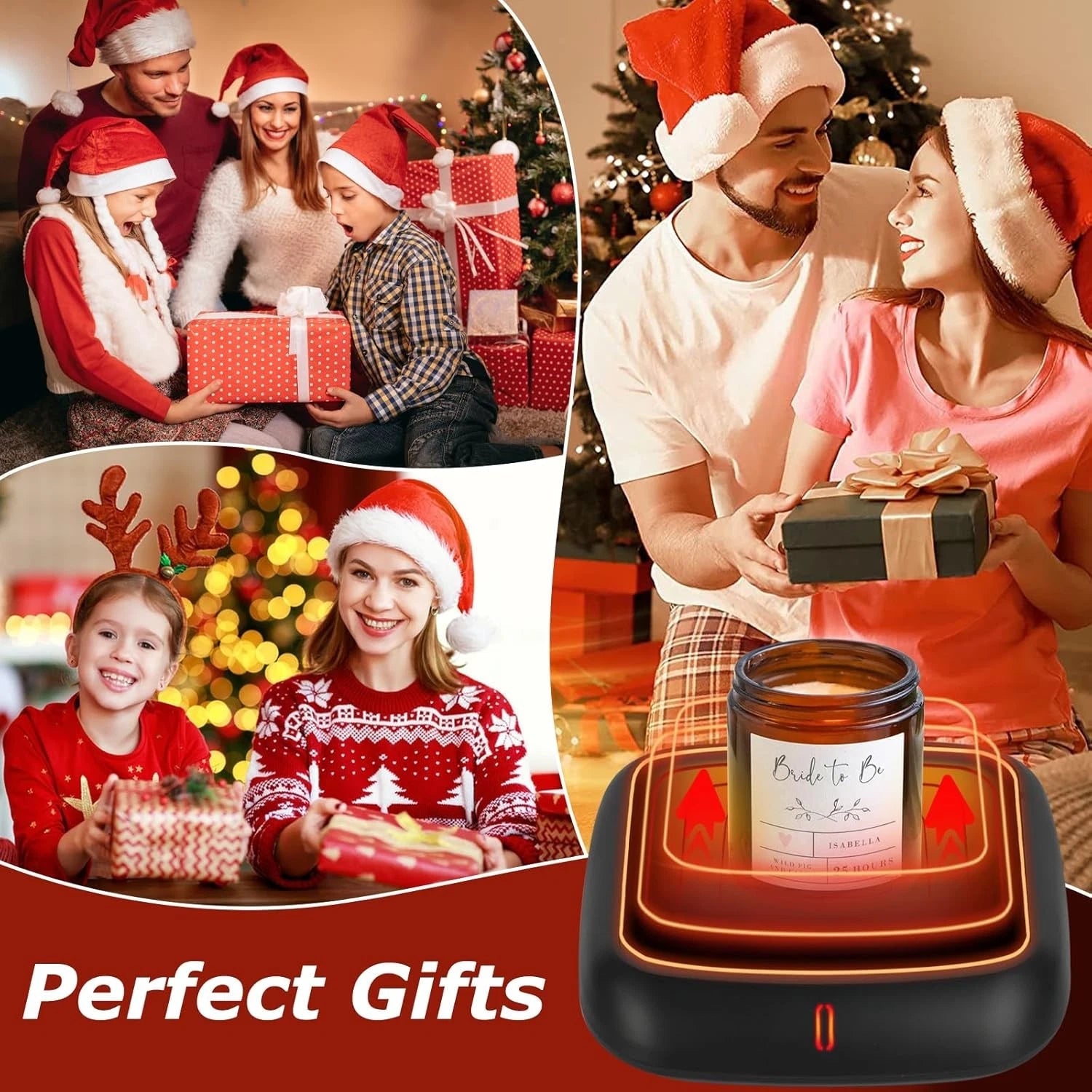 Large candle warmer with 6-hour automatic shut-off function, coffee cup warmer 07FC0E-D4 - KOEEK