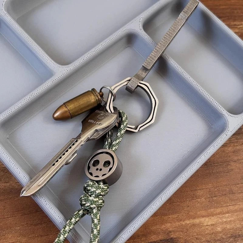 Titanium PEI Knife Lanyard Bead Paracord Pendant EDC Charm Bracelet Skull Beads 07FC0E-D4 - KOEEK