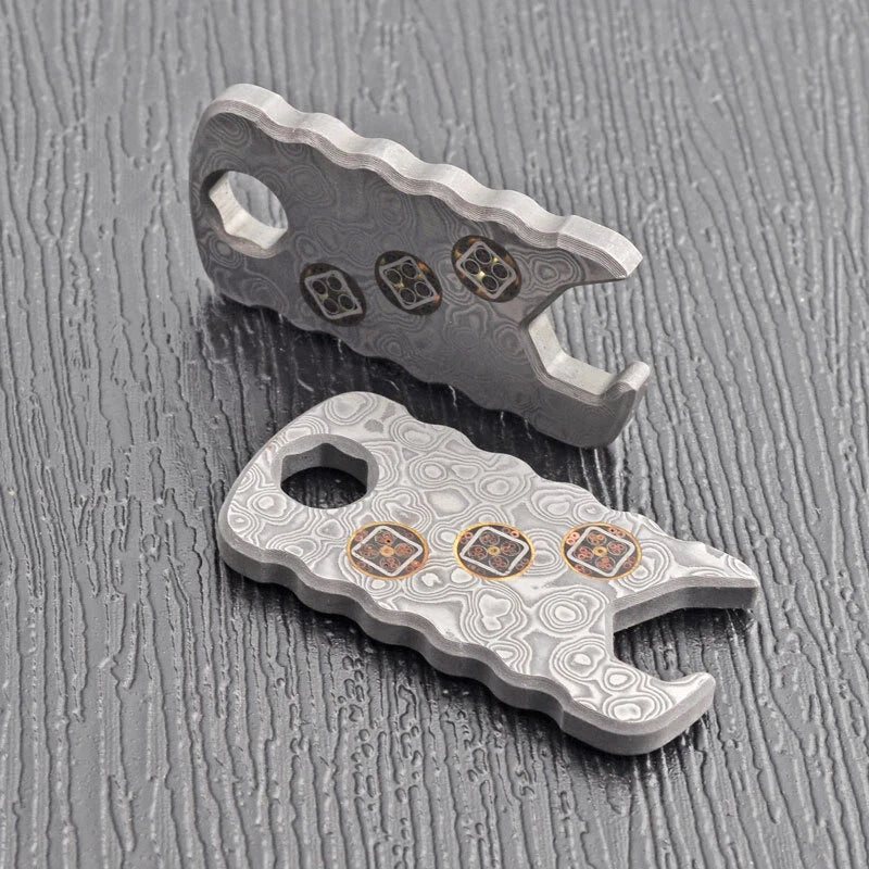 EDC Damascus Steel Multi Tools Card Necklace Wrench Bottle Opener Keychain 07FC0E-D4 - KOEEK