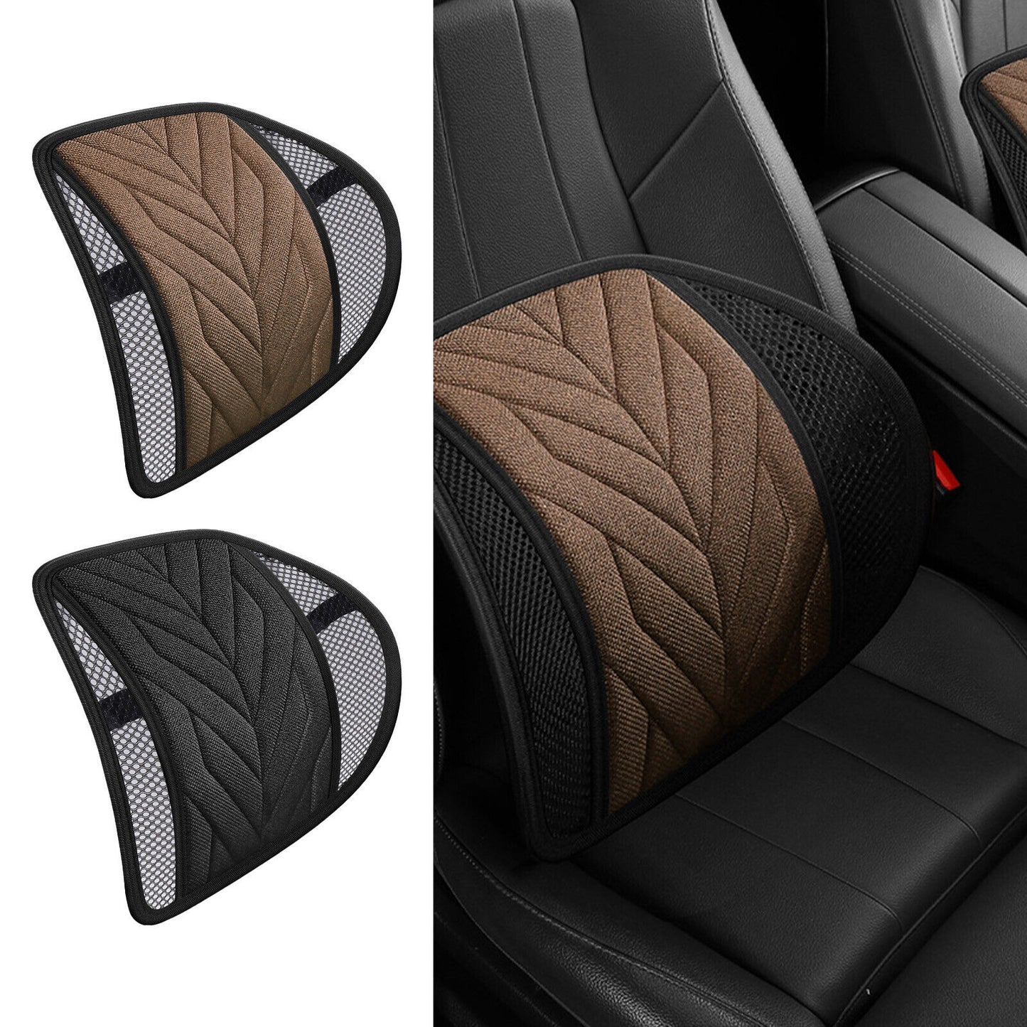 new Car Van Seat Lumbar Lumber Back Support Cushion Ergonomic Office Chair Pad Lower koeek - KOEEK