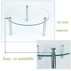 3Pcs Round Tempered Glass Cake Stands Set 8''10''13''Cupcake Display Stand Plate 07FC0E-D4 - KOEEK