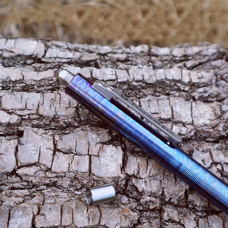 Titanium Alloy Flame Roasted Pocket Signature Ball Pen Outdoor Record EDC Pen 07FC0E-D4 - KOEEK