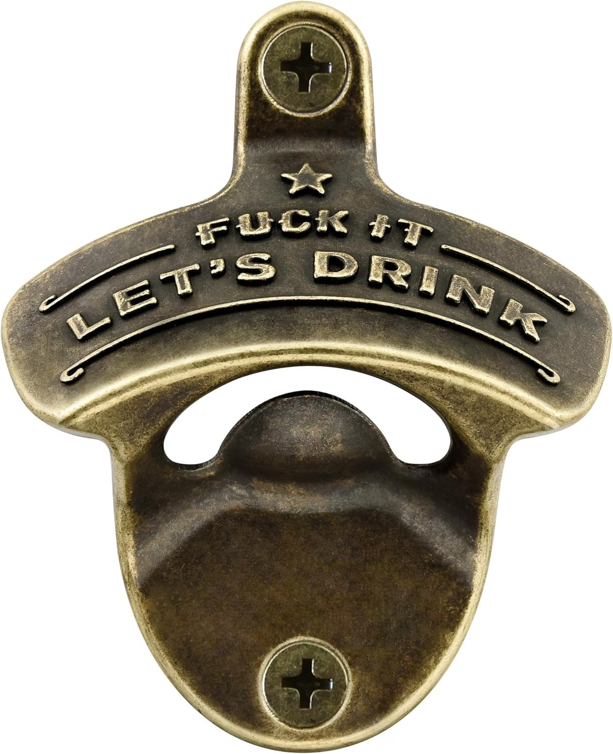 new Funny Bottle Opener Wall Mounted Stainless Vintage Screw in Antique Bronze