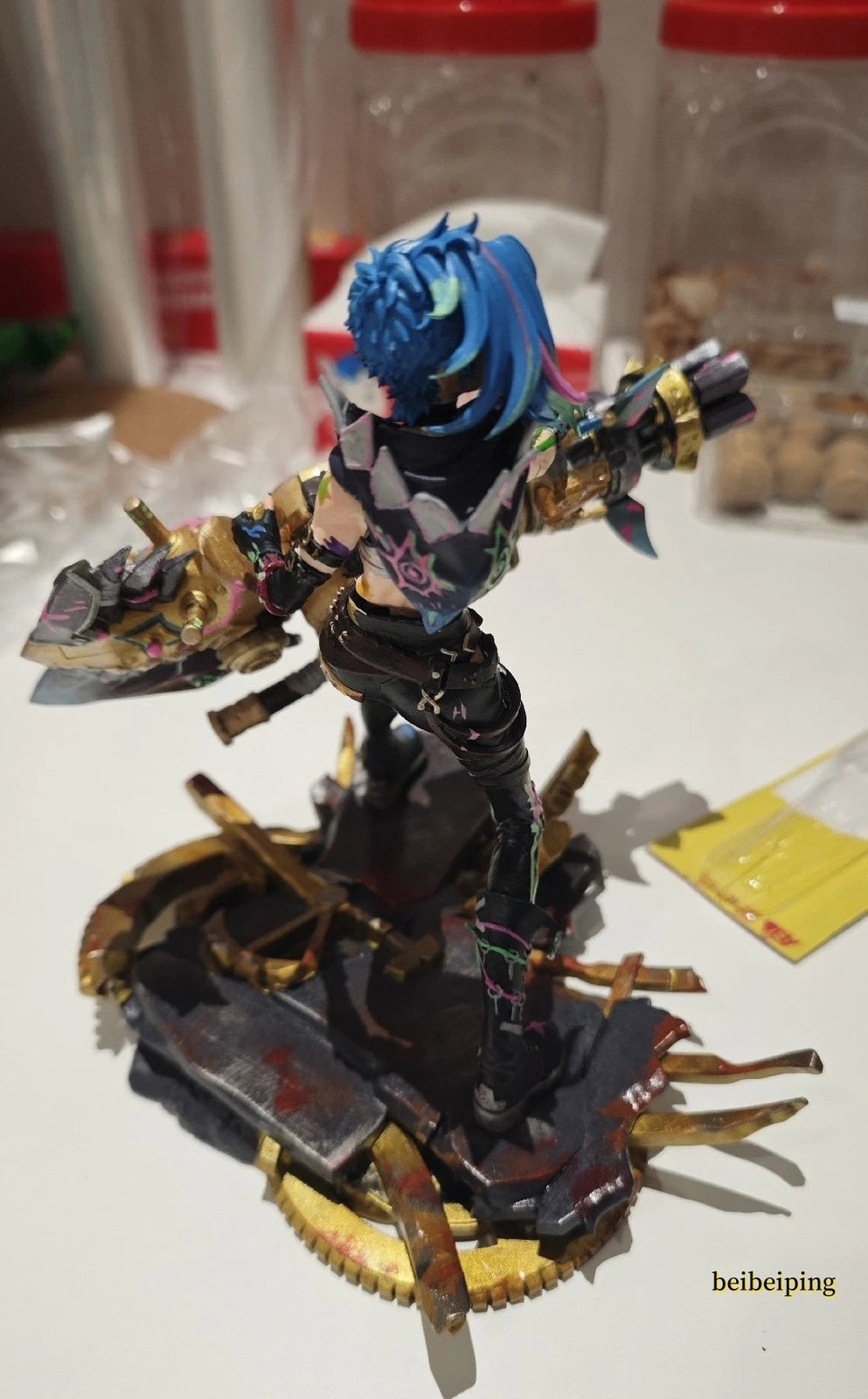18CM League of Legends LOL Jinx PVC Statue Handmade Figure Model Collectibles 07FC0E-D4 - KOEEK