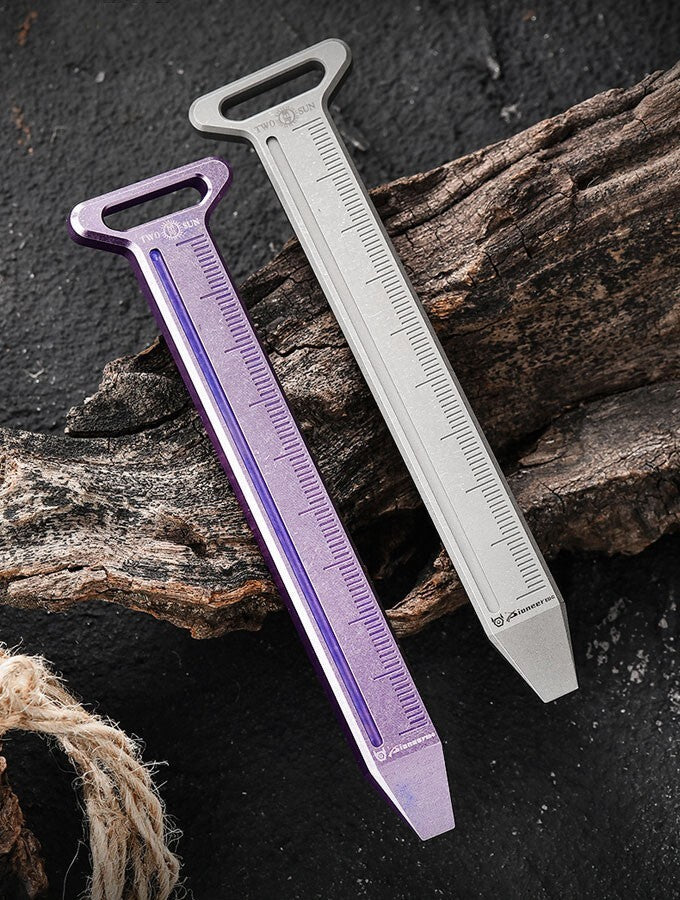 Titanium Alloy Pry Bar Outdoor Crowbar Ruler Backpack Ornament EDC Multi Tools 07FC0E-D4 - KOEEK