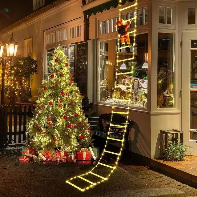 1-3M Santa Claus Climbing Ladder with Warm Light Christmas Decoration 2024 Gift 07FC0E-D4 - KOEEK