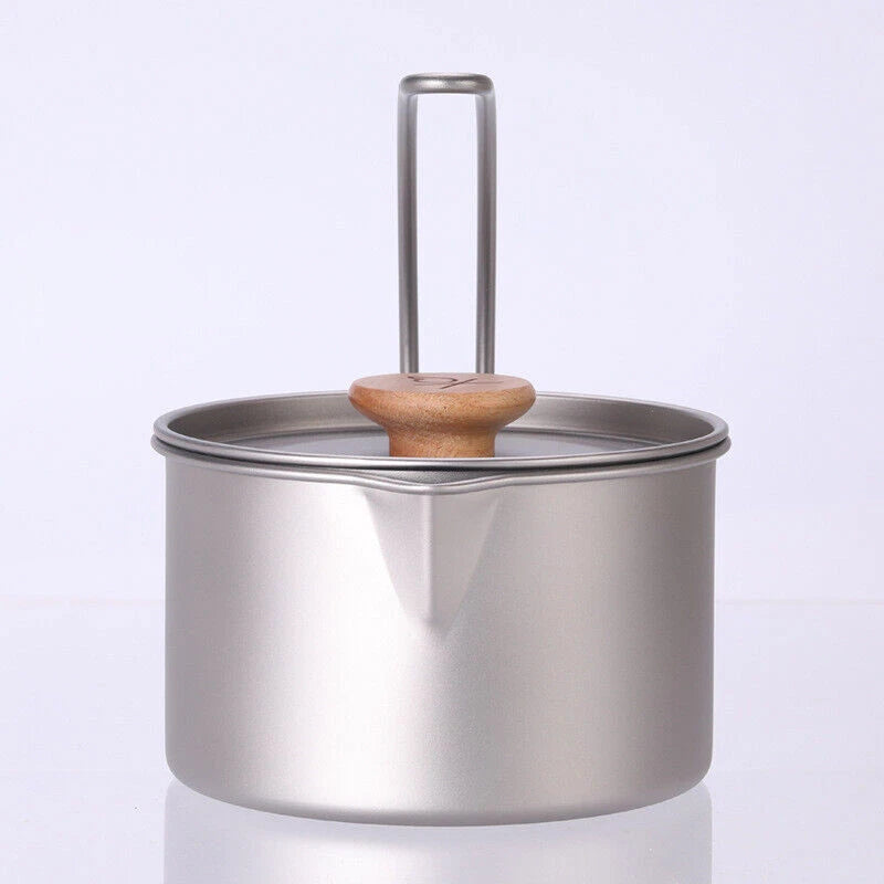 Portable Titanium Camping Pot Hanging Pot Detachable Handle Camping Cookware 07FC0E-D4 - KOEEK