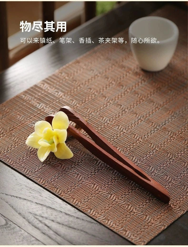 Ceramic Magnolia Stick Incense Holder Set Tea Room Desk Decor 07FC0E-D4 - KOEEK