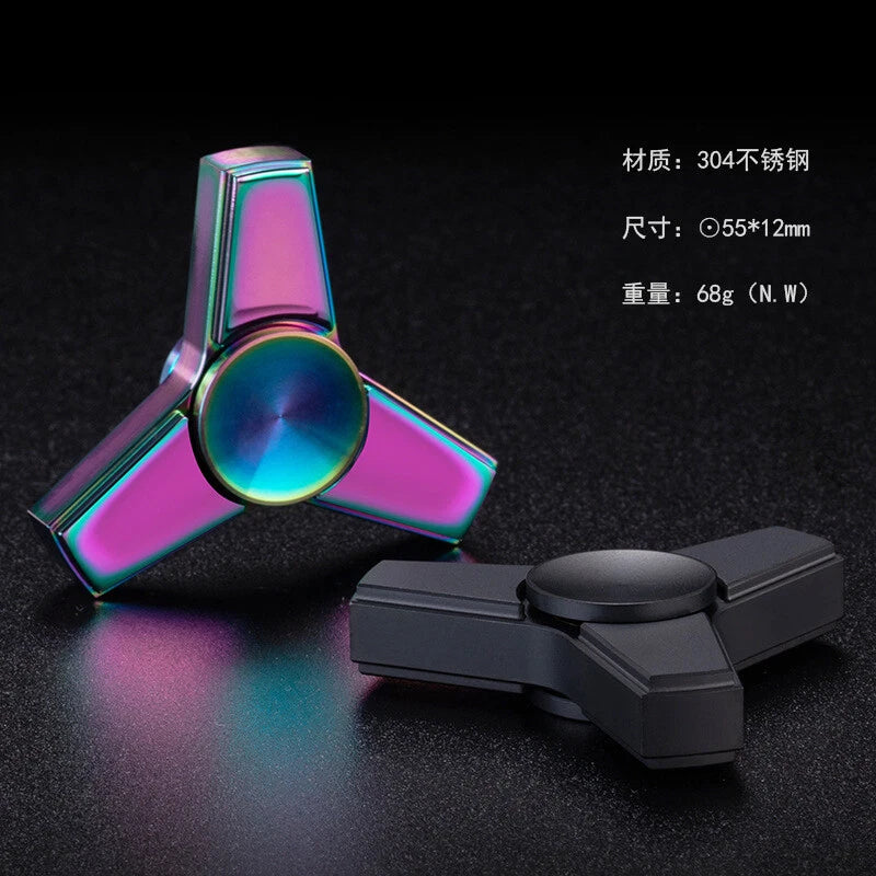 EDC Stainless steel Fidget Spinner Three leaf Hand Spinner Toy ADHD Finger Tools 07FC0E-D4 - KOEEK