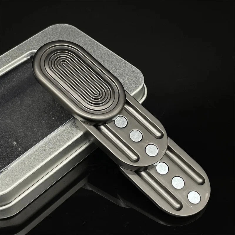 Black Alloy Haptic Slider Adult Three-layer Fidget Slider ADHD Fidget EDC Toys 07FC0E-D4 - KOEEK