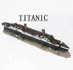 Titanic Sinking ShipAquariumDecor PirateAircraft Carrier Wreck Fish TankOrnament 07FC0E-D4 - KOEEK