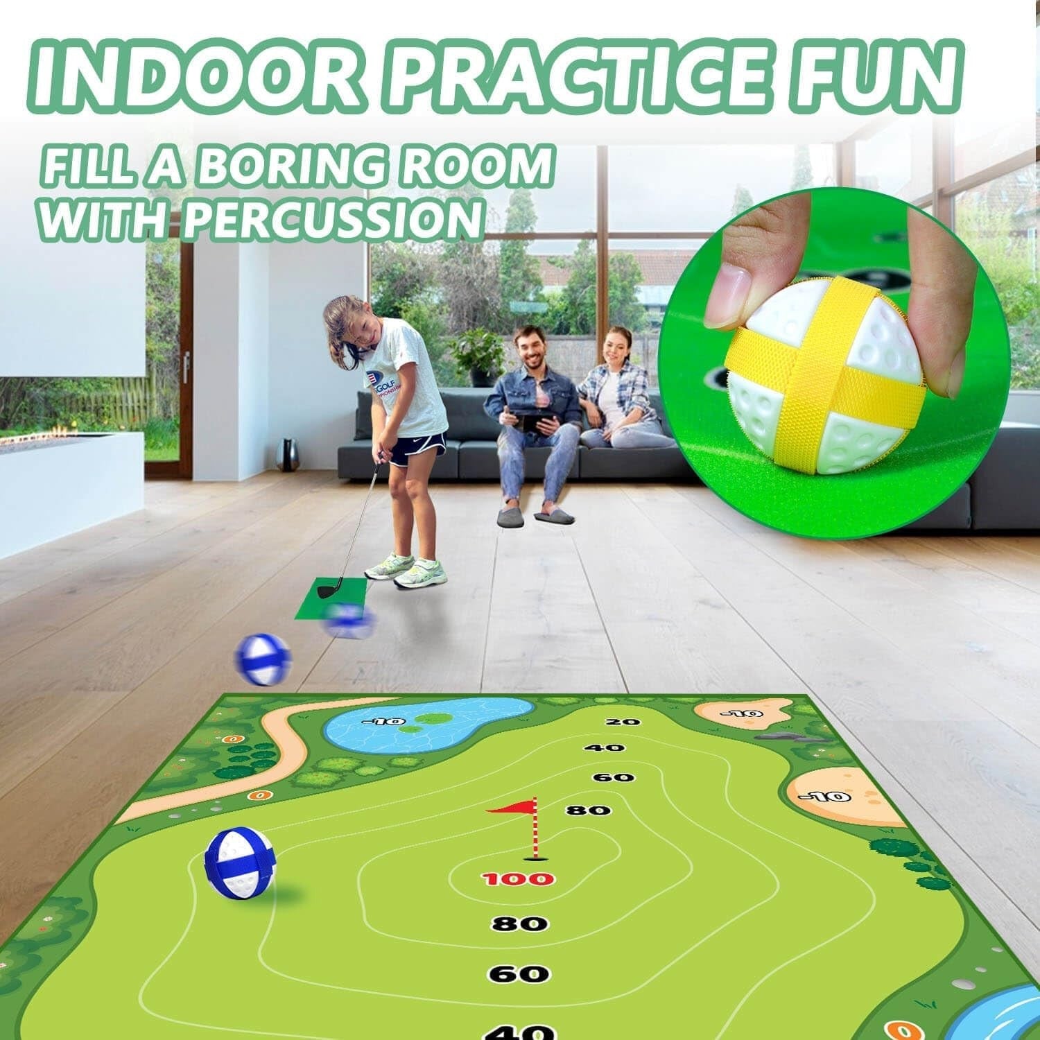 new Battle Golf Game Chipping Mat - 37pcs Sticky Pro Games Medium, Verde 07FC0E-D4 - KOEEK