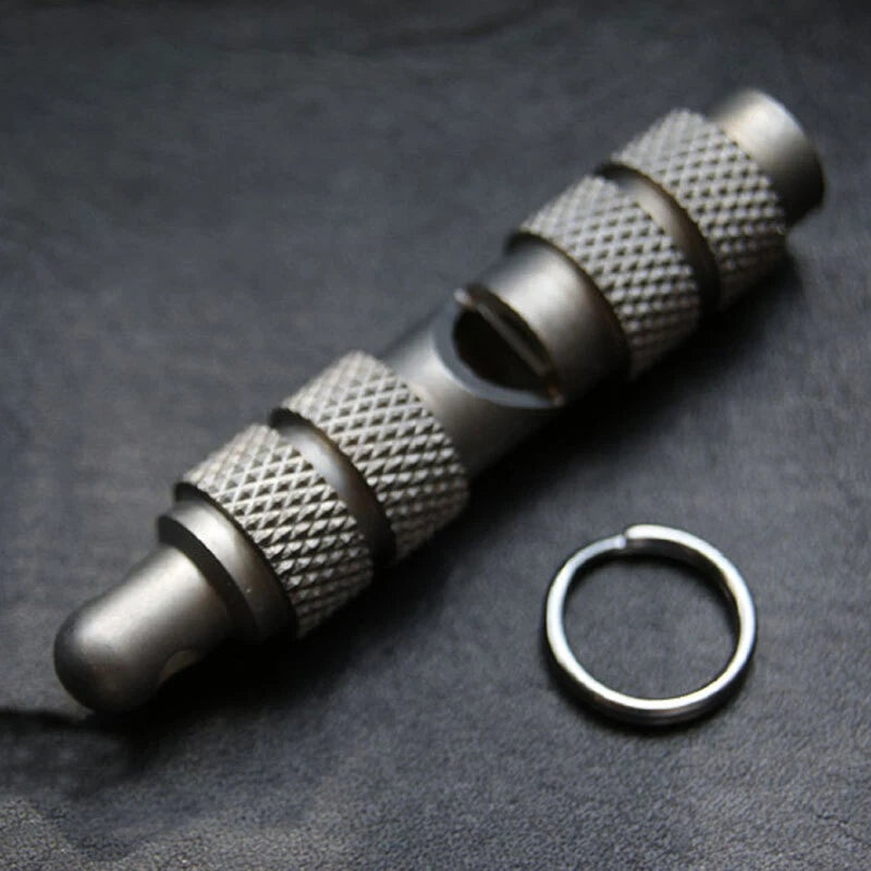 TC4 EDC Titanium Keychain Safety Whistle Necklace Pendant Outdoor Survival Tool EDC - KOEEK