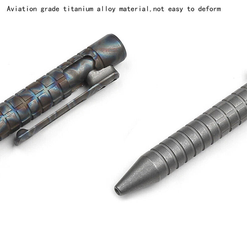 TC4 Titanium Alloy Bolt Action Pen Office Signature Writing Pocket EDC Tool Pens 07FC0E-D4 - KOEEK