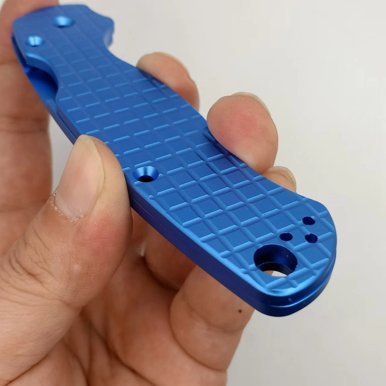 1 Pair Aluminum Alloy Knife Handle Scales for Spyderco C81 Para 2 Folding Knives 07FC0E-D4 - KOEEK