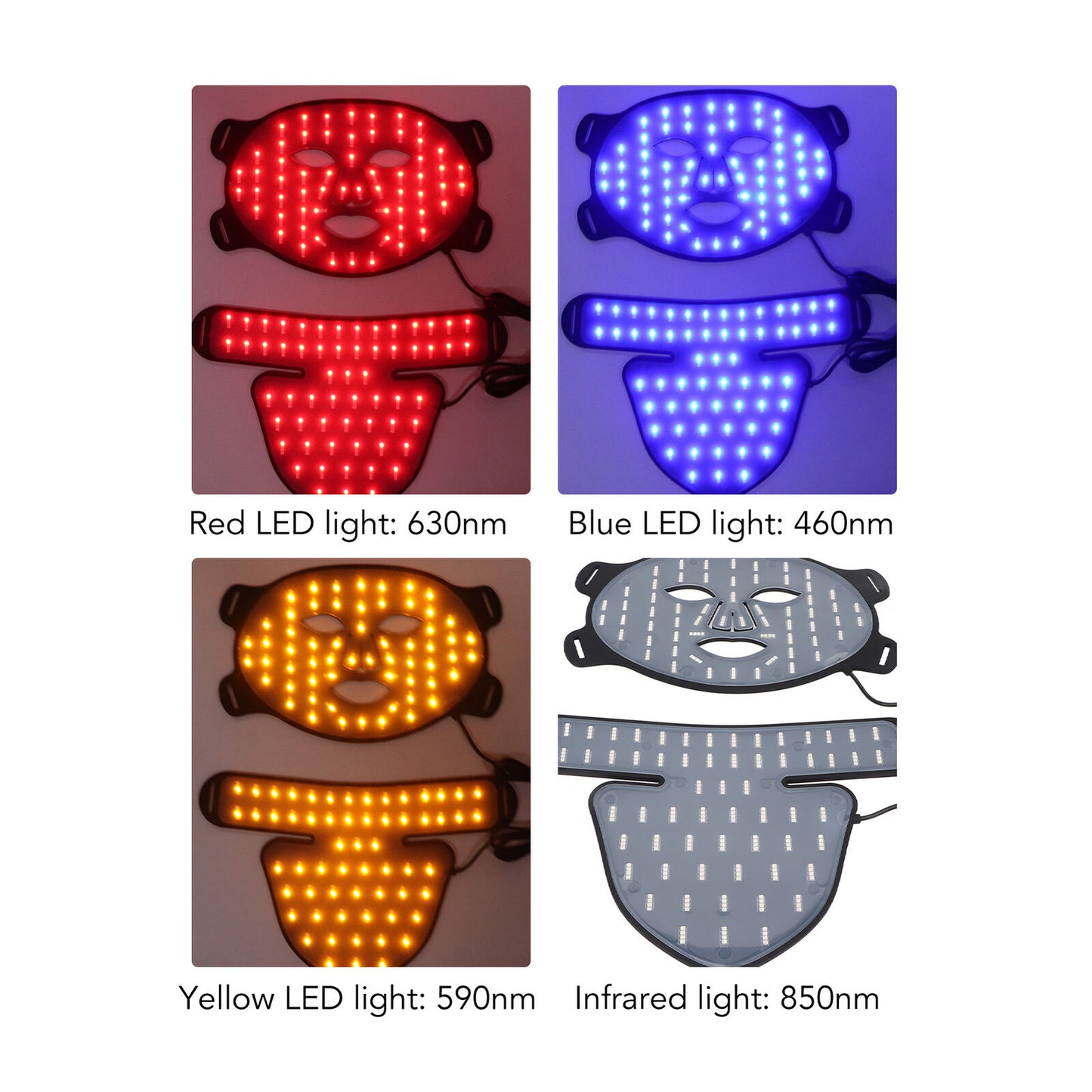 new LED Light Face Device With Neck Scarf Silicone Lightweight 4 Colors LED Ligh HGF koeek - KOEEK