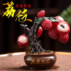8.7cm Exquisite Litchi Tea Pet Tea Play Ornament Decorative Tea Set Tea Ceremony 07FC0E-D4 - KOEEK