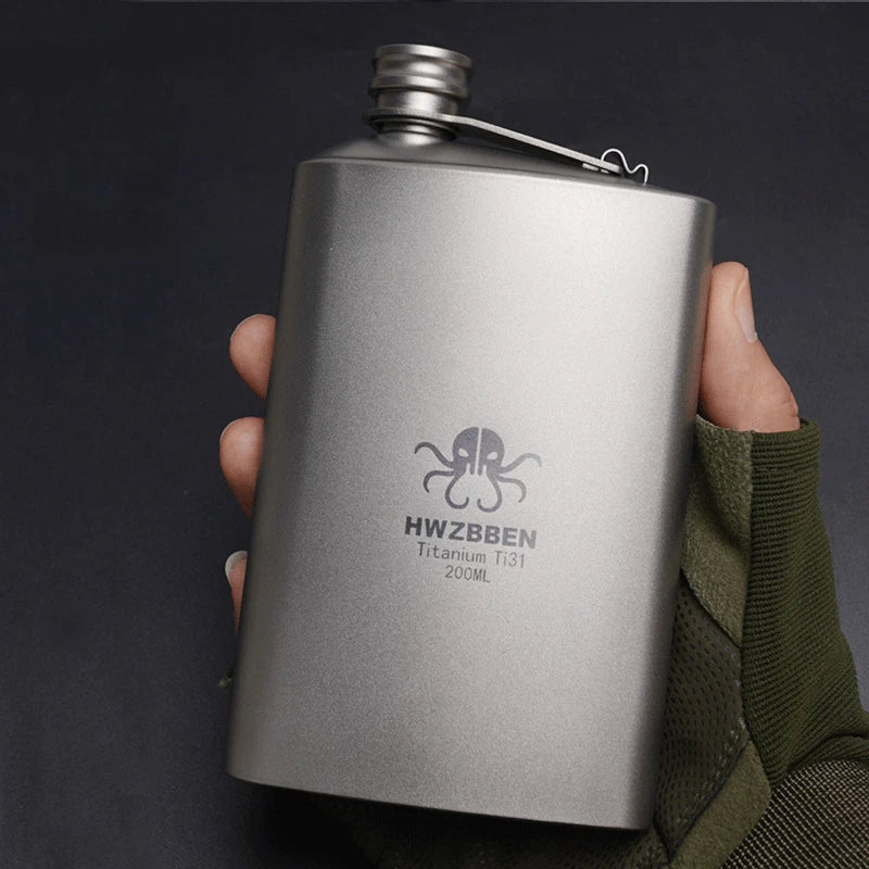200ML Titanium Water Wine Coffee Tea Bottles Flasks Cans Portable Camping EDC 07FC0E-D4 - KOEEK