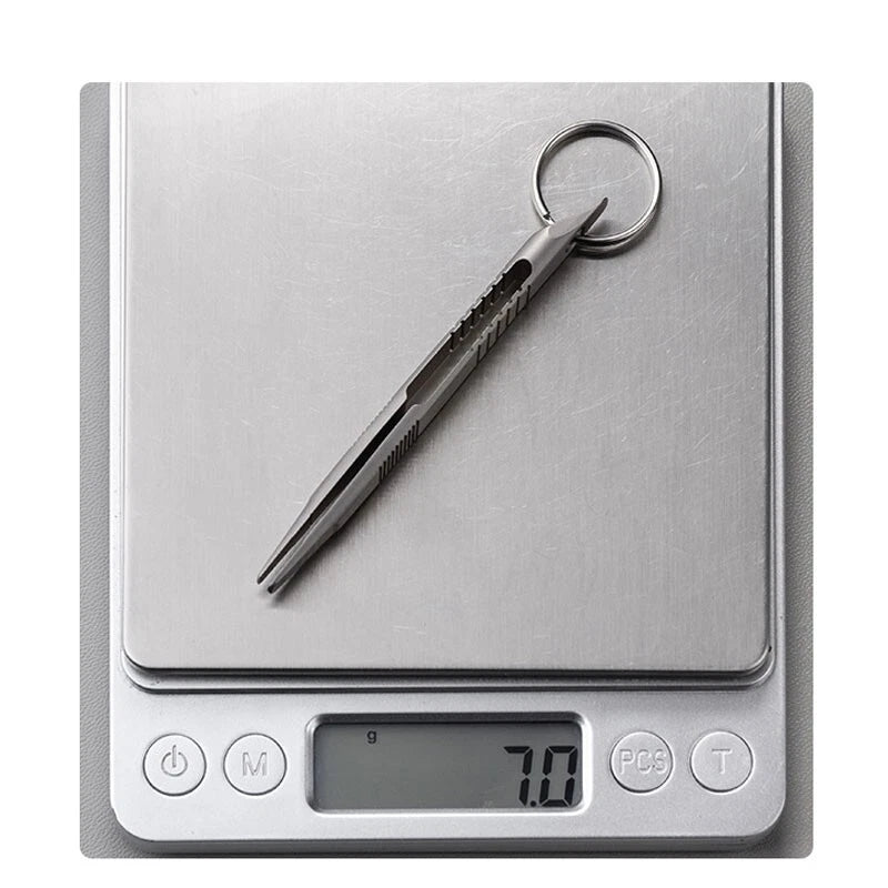 Outdoor Mini Lightweight Titanium Alloy Keychain Tweezers Pry Bar Portable EDC 07FC0E-D4 - KOEEK