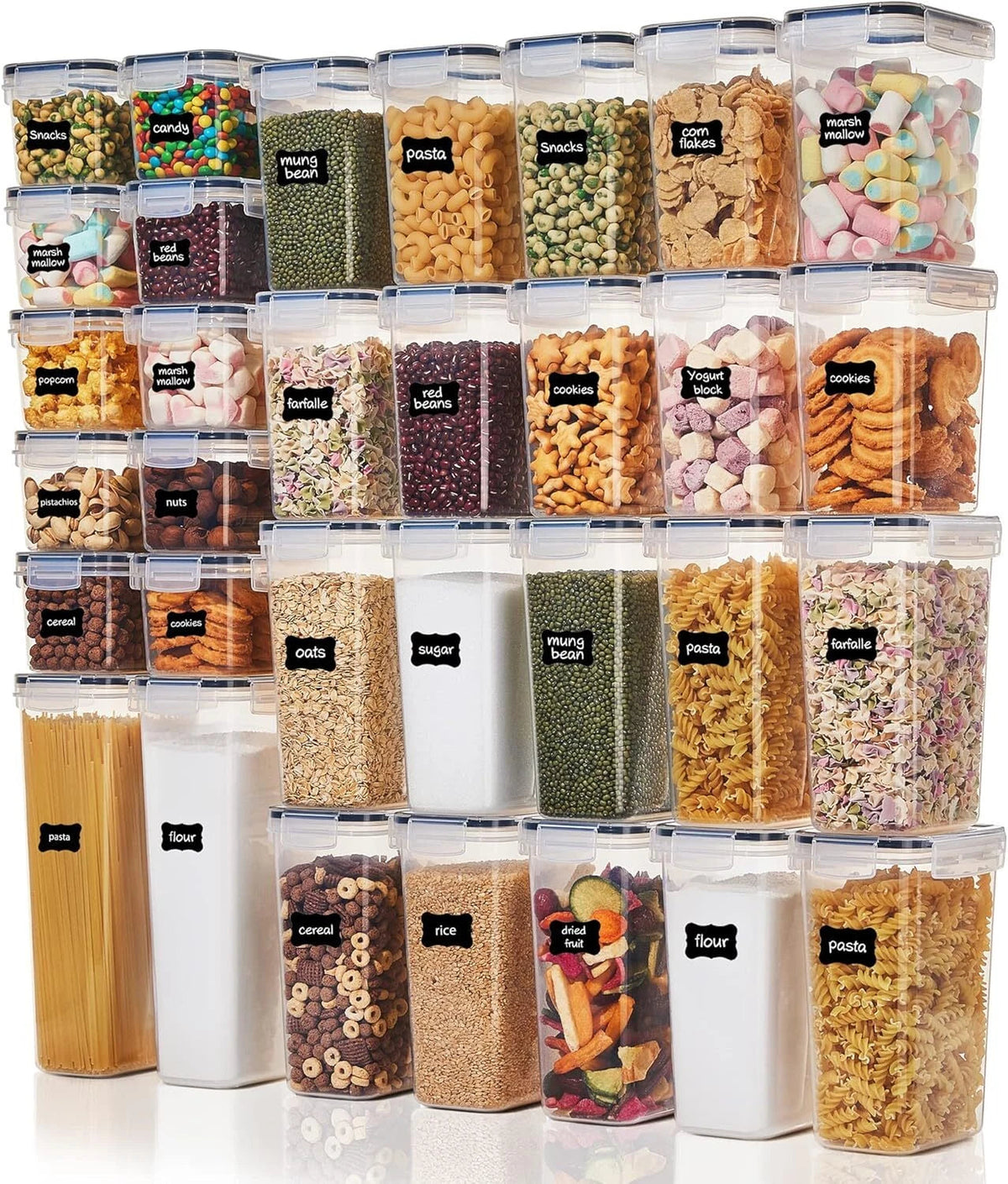 32-Piece Sealed Food Storage Container Set, BPA-Free 32 Labels 07FC0E-D4 - KOEEK