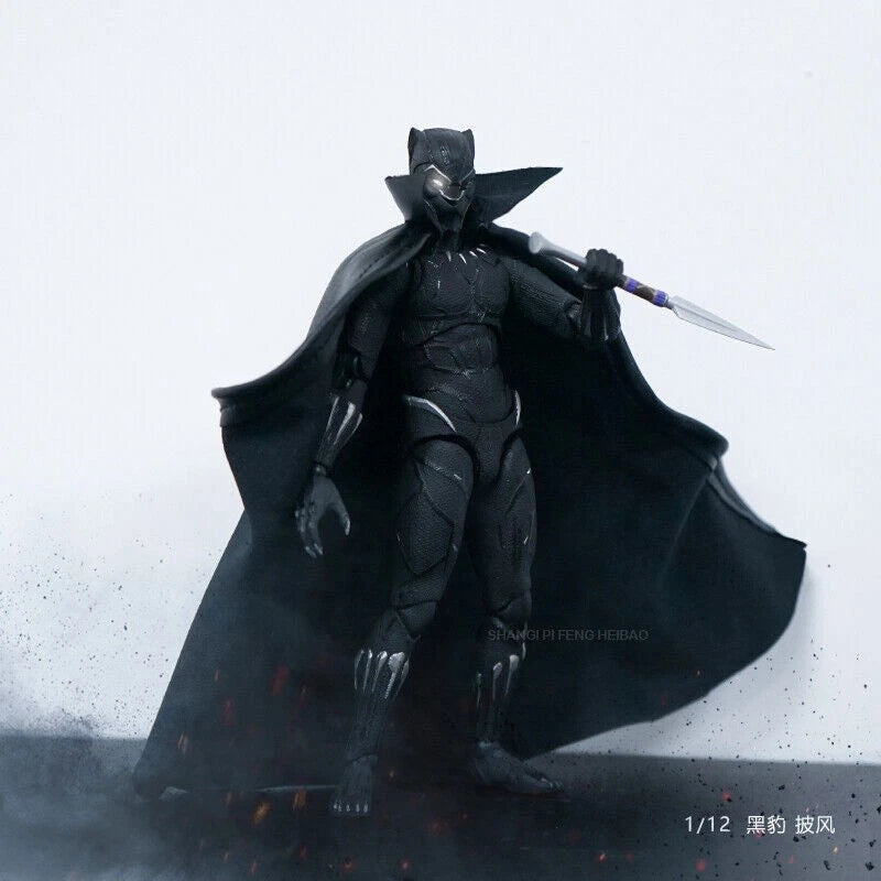 1/12 Black Wired Cape Custom Cloak for 6"  ML Mez Black Panther (No figure) 07FC0E-D4 - KOEEK