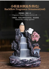 Creative Mountain Stream Resin Backflow Incense Burner Aromatherapy Decor 07FC0E-D4 - KOEEK