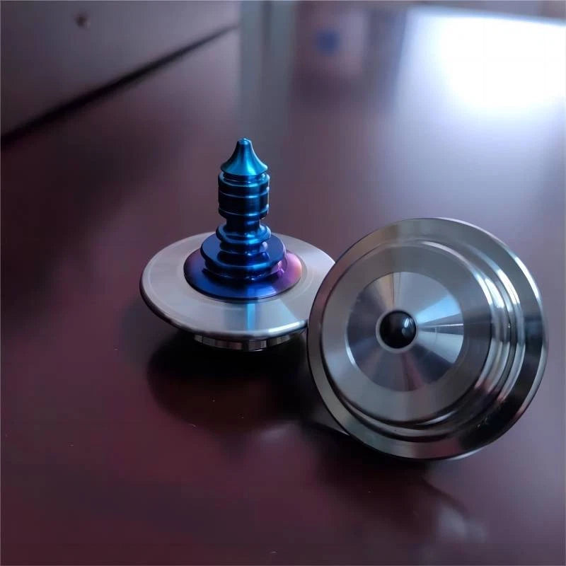 Titanium Stainless Steel Spinning Top Gyroscope EDC Desktop Fidget Toy Gift 07FC0E-D4 - KOEEK