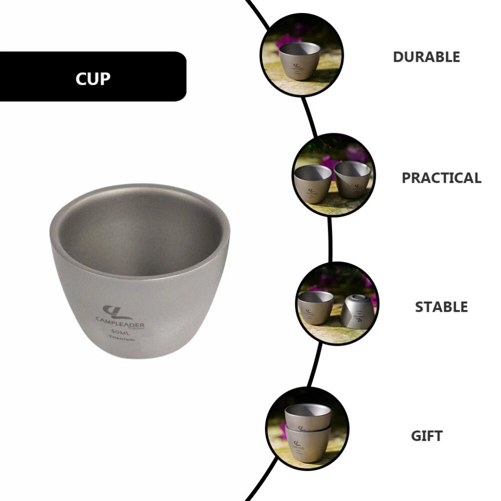 Titanium Outdoor Tea Set Travel Coffe Mug Portable Coffee Cup EDC Gifts 07FC0E-D4 - KOEEK