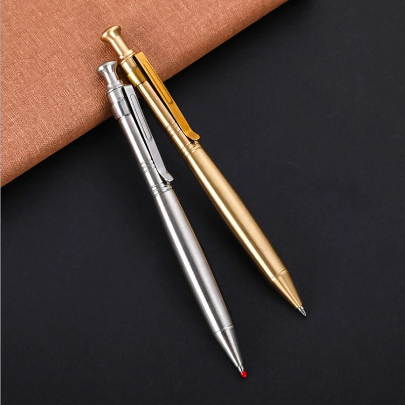 Gear Press  Pocket Ball Pen Outdoor Portable Signature Pen Metal G2 Refill EDC 07FC0E-D4 - KOEEK