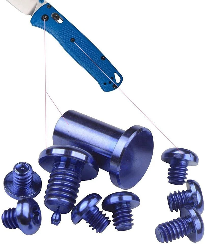 EDC Titanium Blue Screw Set Pivot Nail Dress Kit For Benchmade Bugout 535 07FC0E-D4 - KOEEK