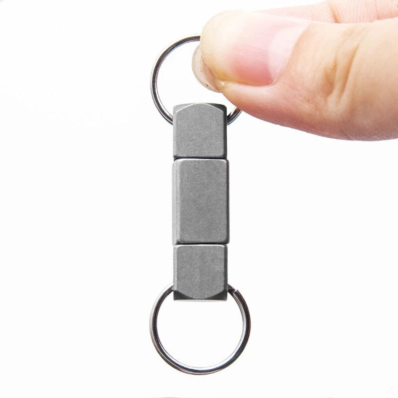 EDC 360° Rotate Titanium Alloy Keychain Portable Double Keyrings Pendant Tool 07FC0E-D4 - KOEEK