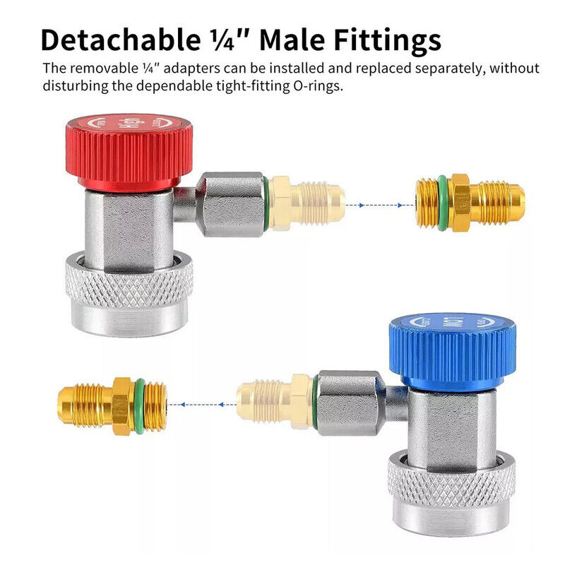 new Car Quick R134A Low High Coupler Connector Adapter AC Manifold Gauge koeek - KOEEK