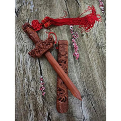 30cm Traditional Chinese Dragon Design Peach Wood Sword Drive Out Evil Spir 07FC0E-D4 - KOEEK
