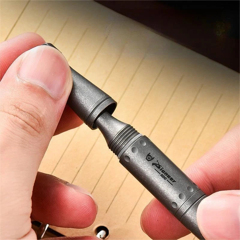Titanium Ballpoint Pen EDC Portable Keychain Pocket Signature Writing Pen Gift 07FC0E-D4 - KOEEK