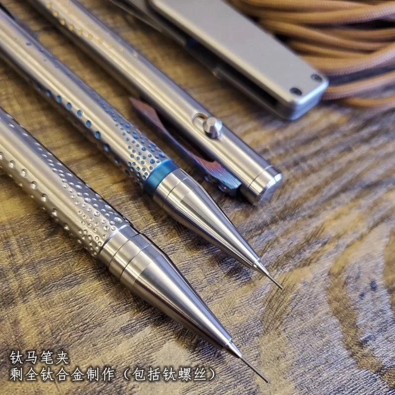 Titanium Alloy Pocket Mechanical Pencil Student Drawing Pens Office Stationery 07FC0E-D4 - KOEEK