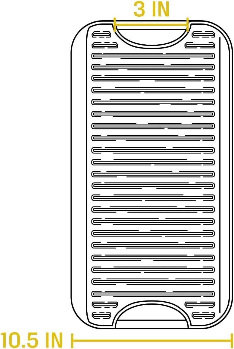 Cast Iron Reversible Grill/Griddle, 20-inch x 10.44-inch, Black 07FC0E-D4 - KOEEK