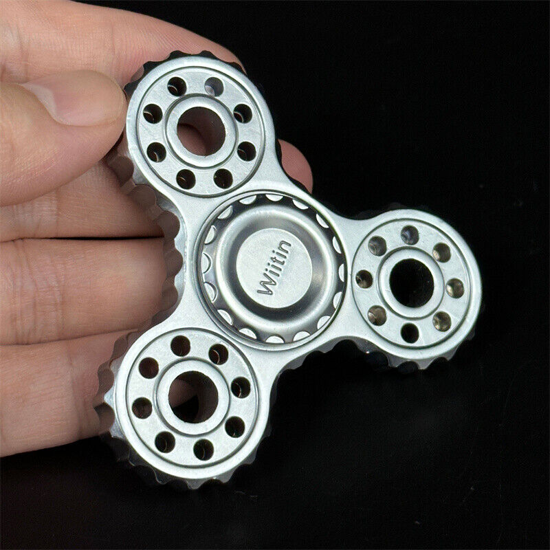 Three Leaf Gear Metal Fidget Spinner Adult EDC Fidget Toys ADHD Hand Spinner Toy 07FC0E-D4 - KOEEK