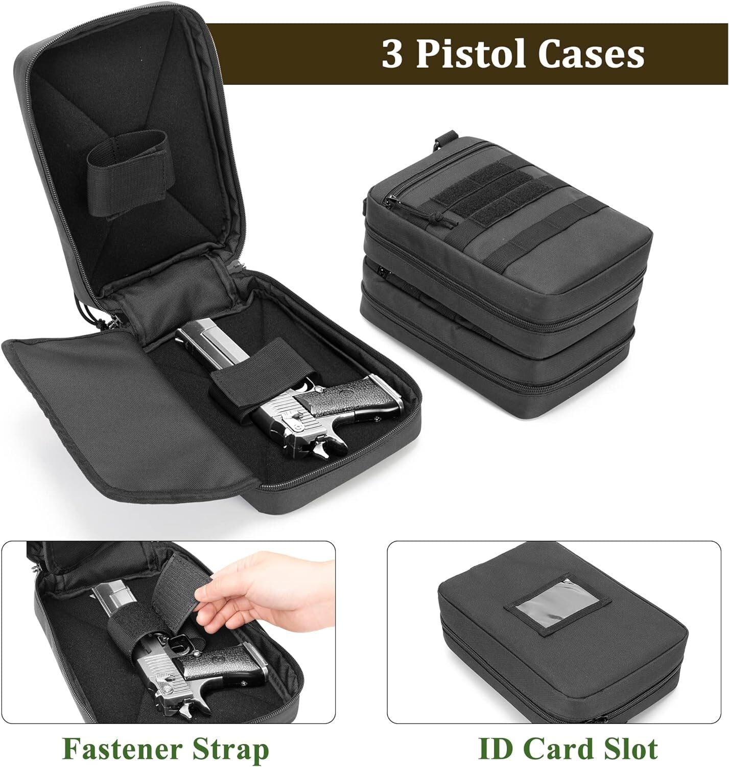 new DSLEAF Tactical Pistol Backpack with 3 Cases for 6 Handguns, Gun... DSLEAF - KOEEK