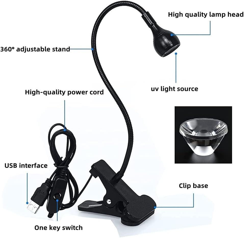 new Mini UV Lamp for Gel Nails, LED Curing with Flexible Black, Black