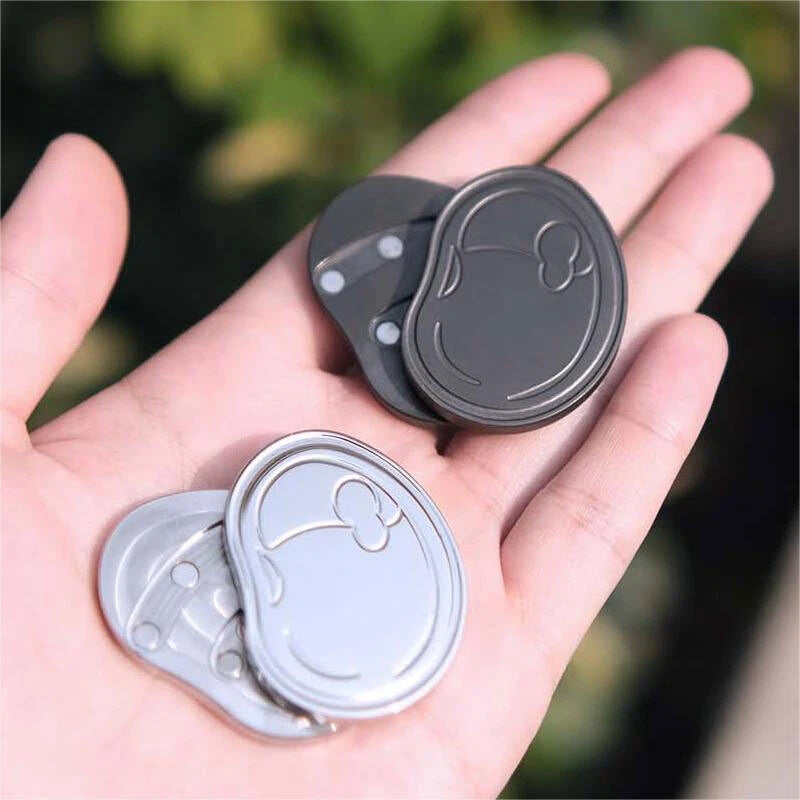 EDC Hand Slider Bean Shape Stainless Steel Clicker Push Card Stress Relief Toy 07FC0E-D4 - KOEEK