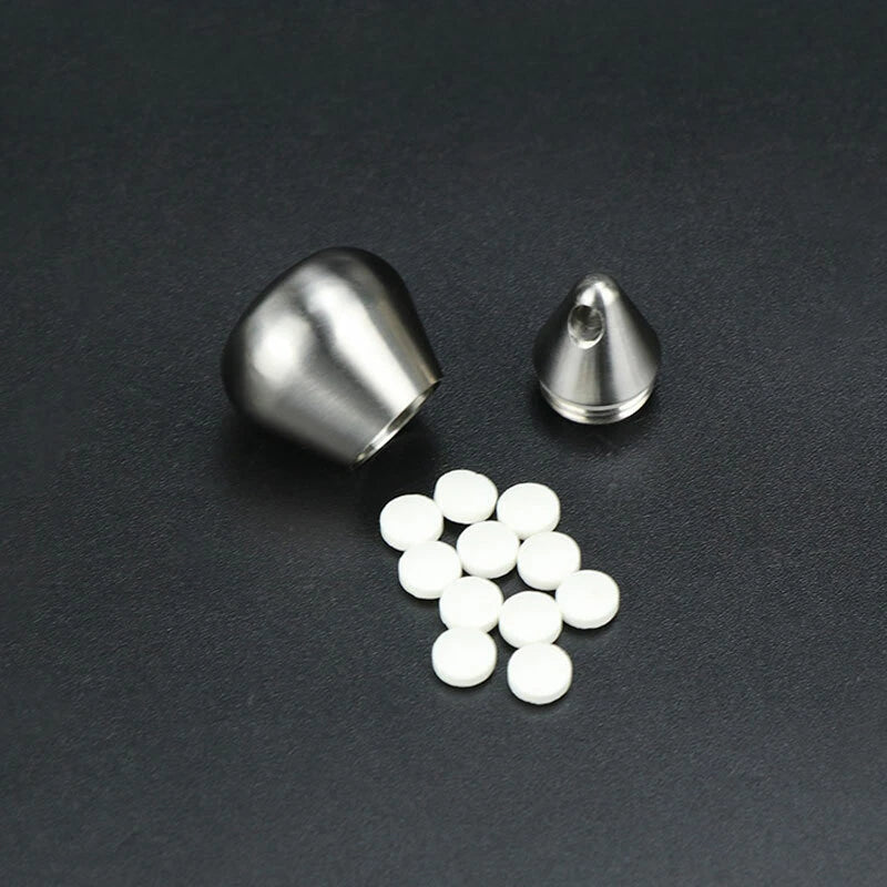 EDC TC4 Titanium Waterproof Pill Container Drop Point Style Box Keychain Pendant 07FC0E-D4 - KOEEK