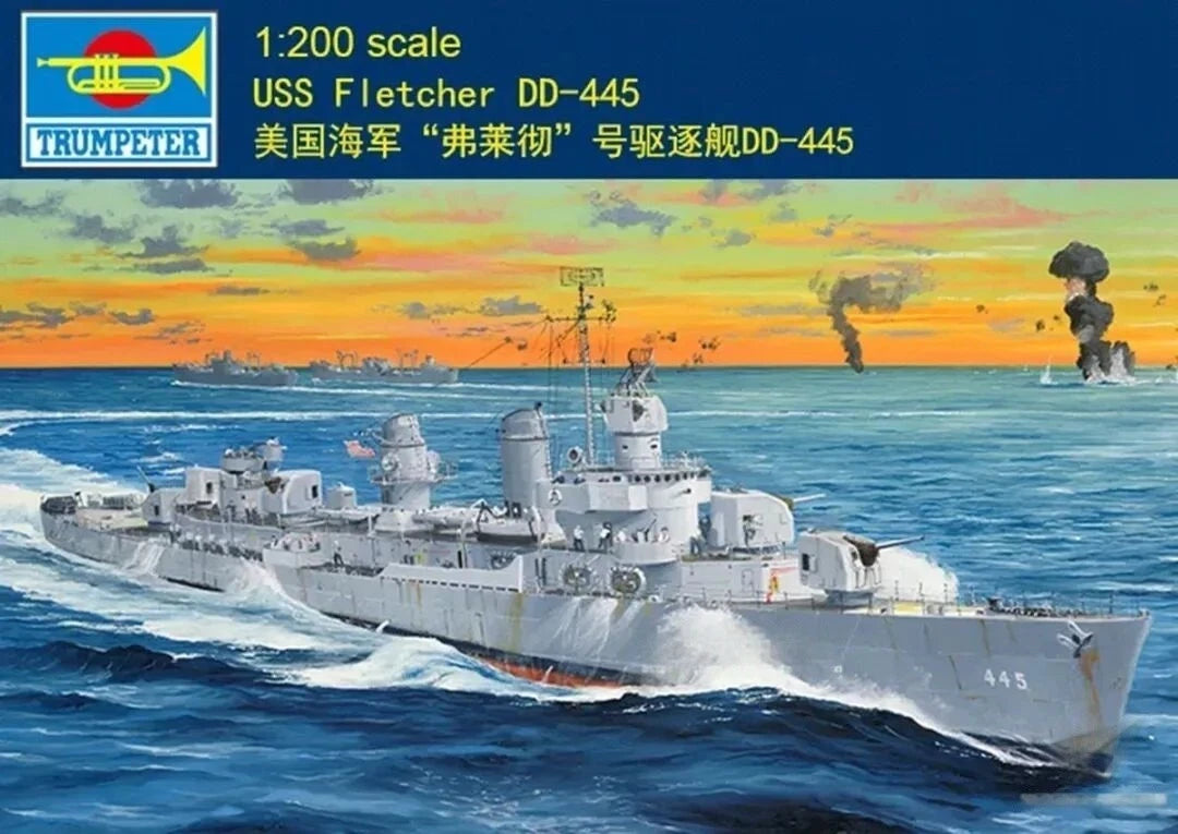 STOCK 03723 1:200 USS NAVY Fletcher Destroyer DD-445 Model Assembly Kit 07FC0E-D4 - KOEEK