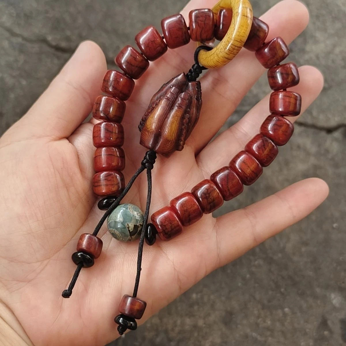 Tibetan Beads Bracelet Men Buddhist Trendy Handmade Jewelry 07FC0E-D4 - KOEEK