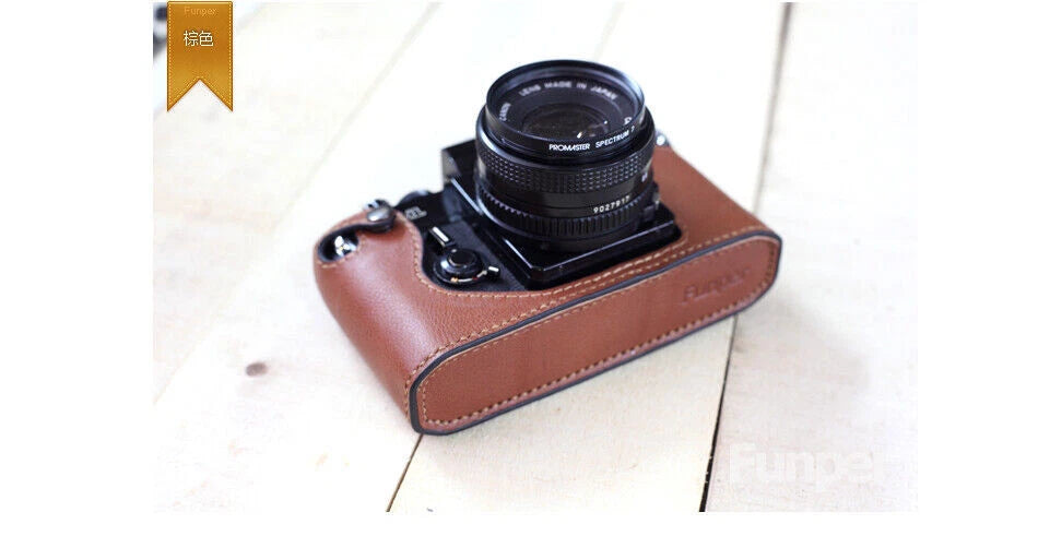 Handmade   Camera Case Bag Real Leather Half Cover for Canon F-1 Camera 07FC0E-D4 - KOEEK